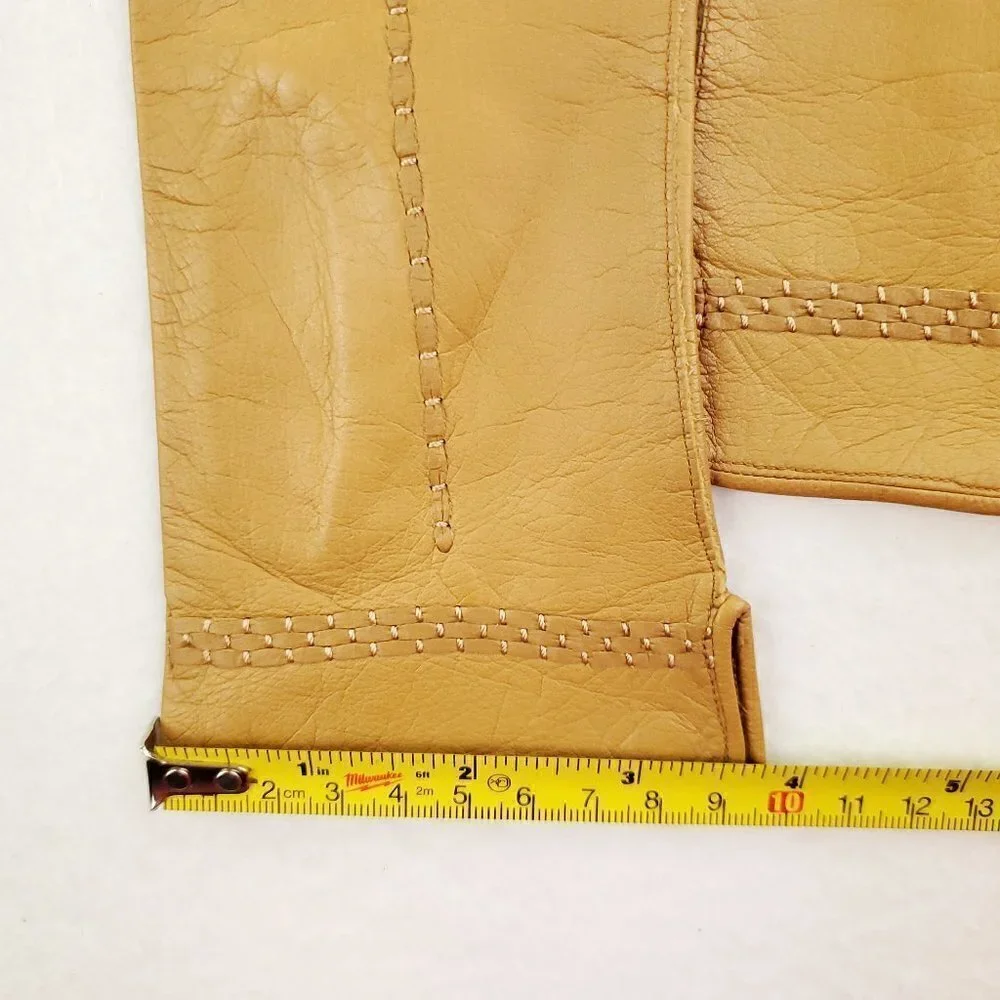 Eleganta Vintage 1960s German Leather Gloves Tan Brown Women's 7 1/4